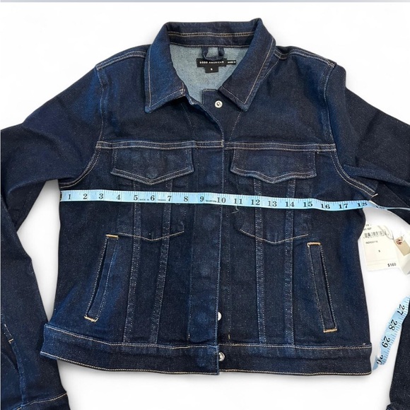 NWT Good American Dark Blue Jean Jacket, Women’s Size Small - Picture 4 of 8